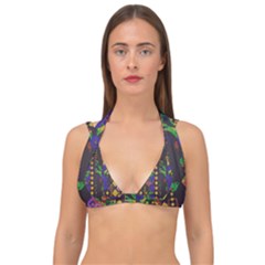 Background Graphic Double Strap Halter Bikini Top