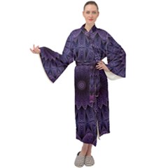 Shape Geometric Symmetrical Maxi Velour Kimono