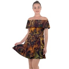 Digitalartflower Off Shoulder Velour Dress by Sparkle