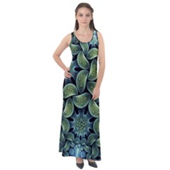 Digitalartflower Sleeveless Velour Maxi Dress by Sparkle