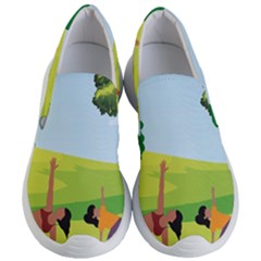 Mother And Daughter Yoga Art Celebrating Motherhood And Bond Between Mom And Daughter  Women s Lightweight Slip Ons