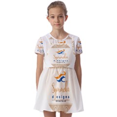 Logo Pngdd Kids  Short Sleeve Pinafore Style Dress by SymmekaDesign