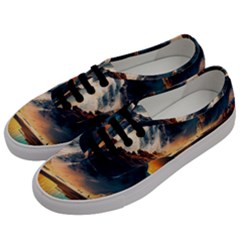 Abstract Color Colorful Mountain Ocean Sea Men s Classic Low Top Sneakers by Pakemis