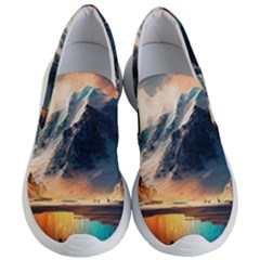 Abstract Color Colorful Mountain Ocean Sea Women s Lightweight Slip Ons by Pakemis