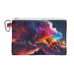 Ocean Sea Wave Clouds Mountain Colorful Sky Art Canvas Cosmetic Bag (large) by Pakemis