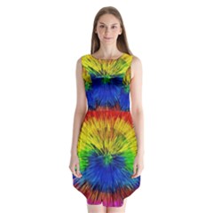 Colour Background Structure Lines Explosion Pop Sleeveless Chiffon Dress   by Pakemis
