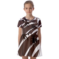 Palm Tree Design-01 (1) Kids  Short Sleeve Pinafore Style Dress by thenyshirt