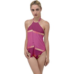 Heart Valentine Love Pink Red Go With The Flow One Piece Swimsuit by Ravend