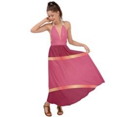 Heart Valentine Love Pink Red Backless Maxi Beach Dress by Ravend
