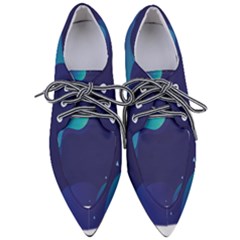Abstract Blue Texture Space Pointed Oxford Shoes