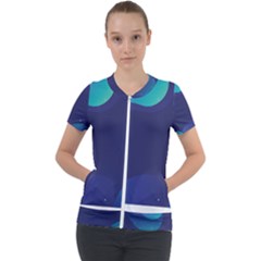 Abstract Blue Texture Space Short Sleeve Zip Up Jacket by Ravend