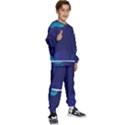 Abstract Blue Texture Space Kids  Sweatshirt set View3