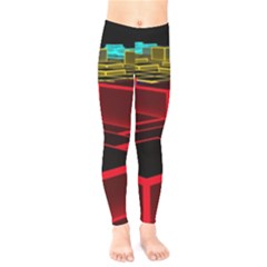 3d Abstract Model Texture Kids  Classic Winter Leggings by Ravend