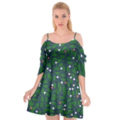 Leaves Flowers Green Background Nature Cutout Spaghetti Strap Chiffon Dress