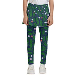 Leaves Flowers Green Background Nature Kids  Skirted Pants