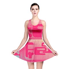 Pink Background Grunge Texture Reversible Skater Dress