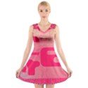 Pink Background Grunge Texture V-Neck Sleeveless Dress View1