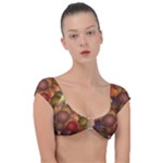 Flower Flora Decoration Pattern Drawing Floral Cap Sleeve Ring Bikini Top