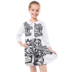 Scarface Movie Traditional Tattoo Kids  Quarter Sleeve Shirt Dress by tradlinestyle