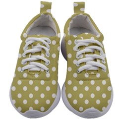 Lime Green Polka Dots Kids Athletic Shoes by GardenOfOphir