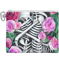 Floral Skeletons Canvas Cosmetic Bag (xxxl) by GardenOfOphir