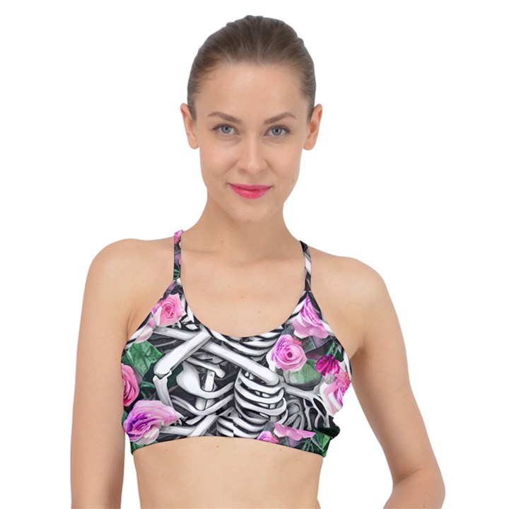 Floral Skeletons Basic Training Sports Bra