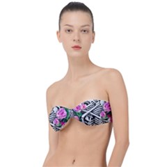 Floral Skeletons Classic Bandeau Bikini Top  by GardenOfOphir