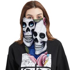 Skulls And Flowers Face Covering Bandana (triangle) by GardenOfOphir