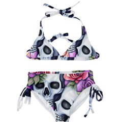 Floral Skeletons Kids  Classic Bikini Set by GardenOfOphir