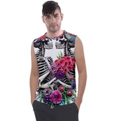 Gothic Floral Skeletons Men s Regular Tank Top by GardenOfOphir