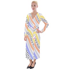Background Abstract Wallpaper Velvet Maxi Wrap Dress
