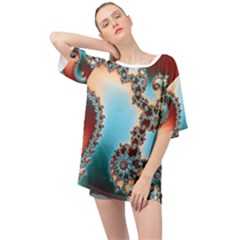 Fractal Spiral Art Math Abstract Oversized Chiffon Top by Ravend