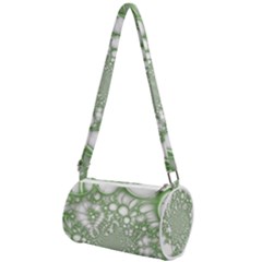 Green Abstract Fractal Background Texture Mini Cylinder Bag by Ravend