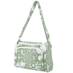 Green Abstract Fractal Background Texture Front Pocket Crossbody Bag by Ravend