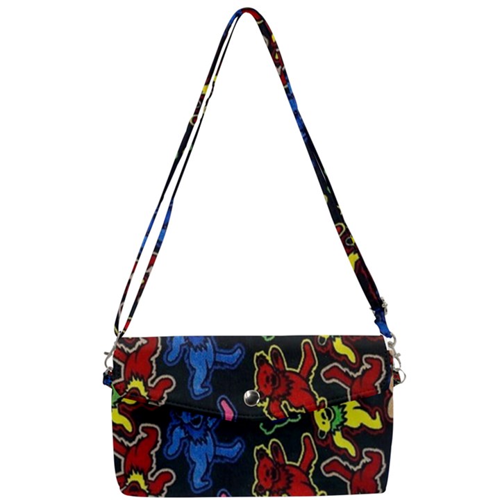 Bears Colors Dead Head Deadhead Grateful Dead Removable Strap Clutch Bag