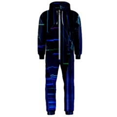 Screen Glitch Broken  Crack  Fracture  Glass Pattern Hooded Jumpsuit (men) by Sapixe