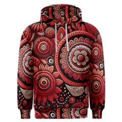 Bohemian Vibes In Vibrant Red Men s Overhead Hoodie by HWDesign