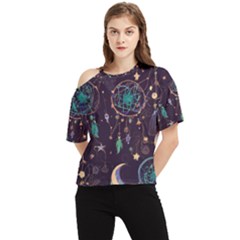 Bohemian  Stars, Moons, And Dreamcatchers One Shoulder Cut Out Tee by HWDesign