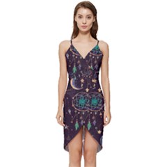 Bohemian  Stars, Moons, And Dreamcatchers Wrap Frill Dress by HWDesign