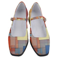 Art Abstract Rectangle Square Women s Mary Jane Shoes