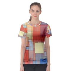 Art Abstract Rectangle Square Women s Sport Mesh Tee