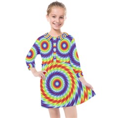 Mandala Kaleidoscope Background Kids  Quarter Sleeve Shirt Dress