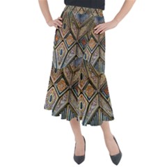 Church Ceiling Mural Architecture Midi Mermaid Skirt by Ravend