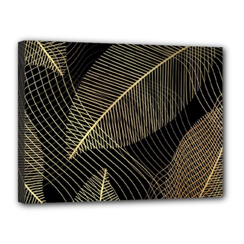 Leaves Nature Art Design Pattern Canvas 16  X 12  (stretched) by Ravend