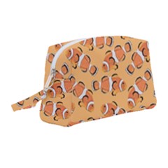 Fish Clownfish Orange Background Wristlet Pouch Bag (medium) by Ravend