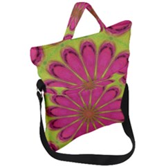 Floral Art Design Pattern Fold Over Handle Tote Bag