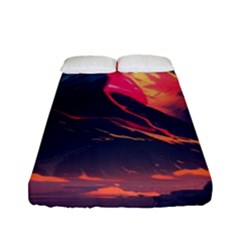 Mountain Sky Color Colorful Night Fitted Sheet (full/ Double Size)