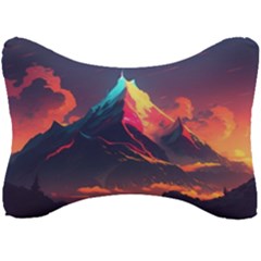 Mountain Sky Color Colorful Night Seat Head Rest Cushion by Ravend