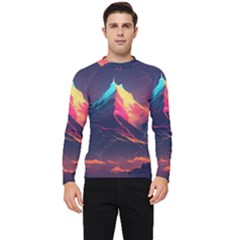 Mountain Sky Color Colorful Night Men s Long Sleeve Rash Guard by Ravend