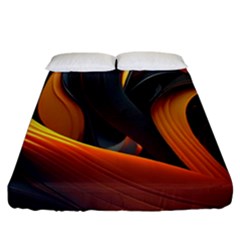 Swirls Abstract Watercolor Colorful Fitted Sheet (california King Size) by Ravend